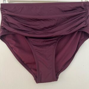 Bottoms Only!  Kona Sol High Waisted Ruched Swim Bottoms